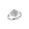 Celtic Quarternary Knot Ring, Sterling