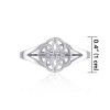 Celtic Quarternary Knot Ring, Sterling
