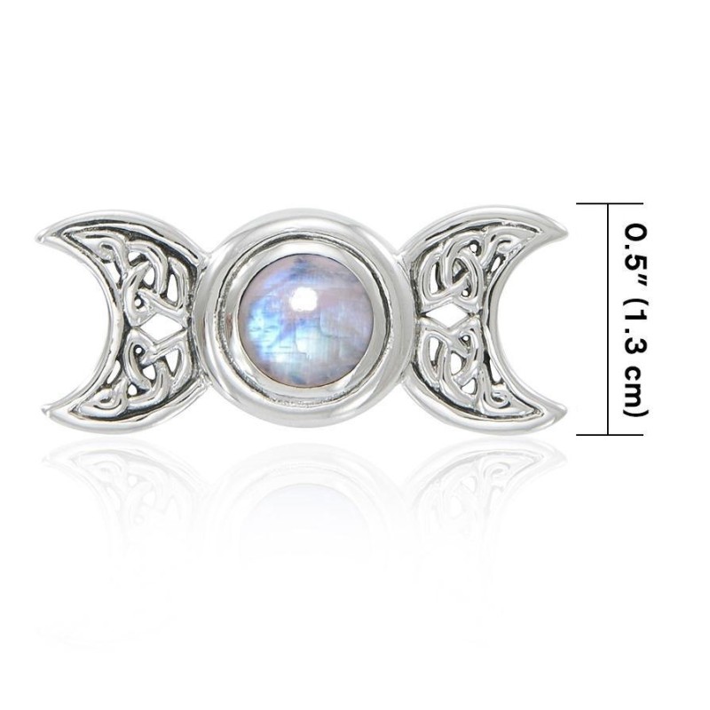 Pendentif Celtique Triple Lune, Pierre de Lune Pendentif Celtique Triple Lune, Pierre de Lune