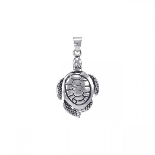 Moveable Turtle Pendant, Sterling