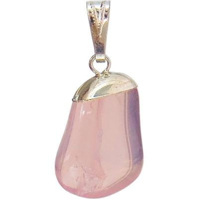 Pendentif Tumbled en quartz rose Pendentif Tumbled en quartz rose