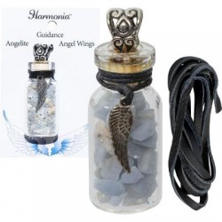 Angel Wing Angelite Bottle Necklace