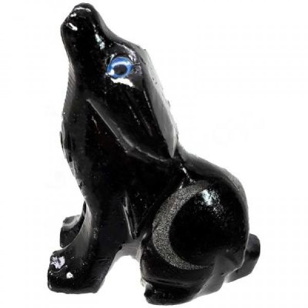 Black Onyx Wolf With Moon