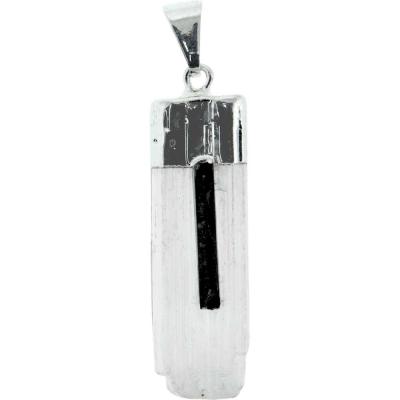 Pendentif sélénite & Tourmaline Pendentif sélénite & Tourmaline