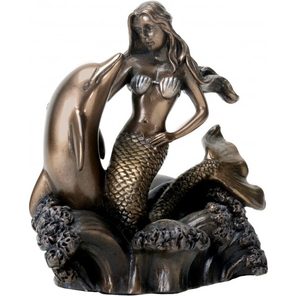 Mermaid & Dolphin Statue