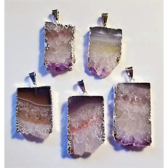 Pendentif tranche Agate améthyste Pendentif tranche Agate améthyste