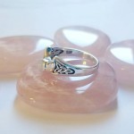 Crescent Moon Ring, Sterling & Moonstone
