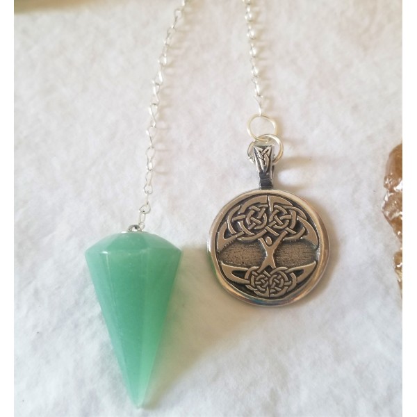 Celtic Tree & Aventurine Pendulum