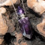 Amethyst Perfume Bottle Necklace