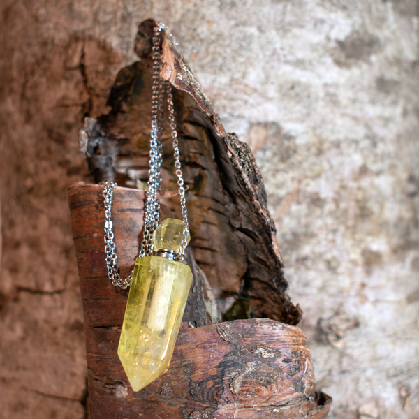 Citrine Perfume Bottle Necklace Citrine Perfume Bottle Necklace