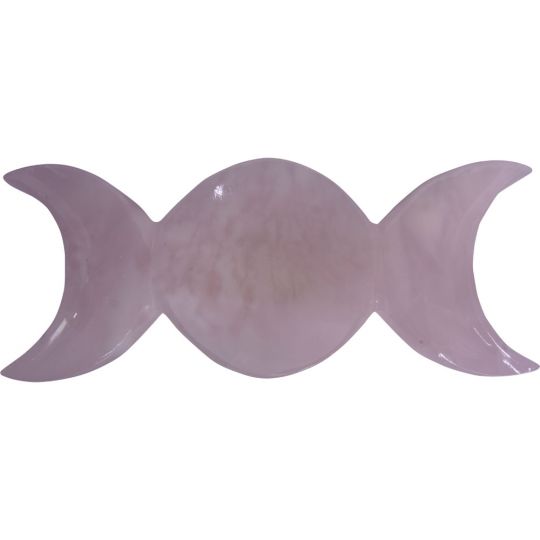 Pink Calcite Offering Dish - Triple Moon Pink Calcite Offering Dish - Triple Moon