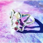 Moonstone & Garnet Butterfly Ring