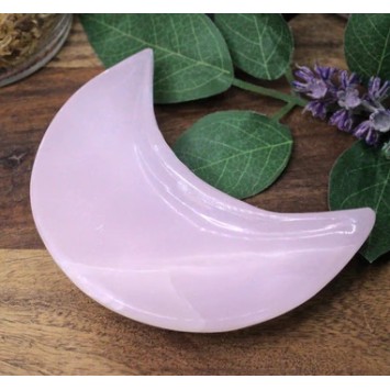 Pink Calcite Offering Dish - Moon Pink Calcite Offering Dish - Moon