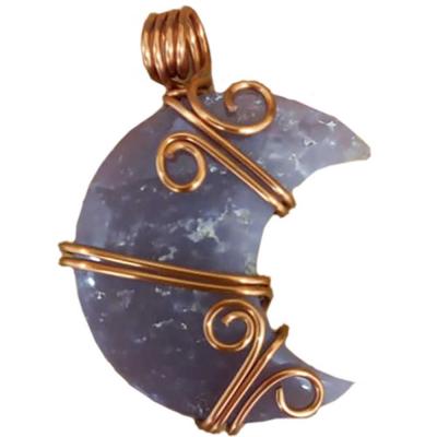 Pendentif Lune agate au raisin Pendentif Lune agate au raisin