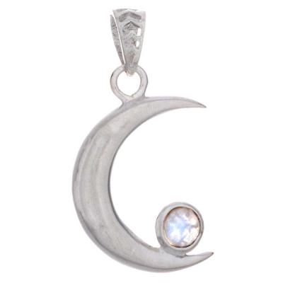 Pendentif Croissant de Lune, Pierre de Lune Pendentif Croissant de Lune, Pierre de Lune