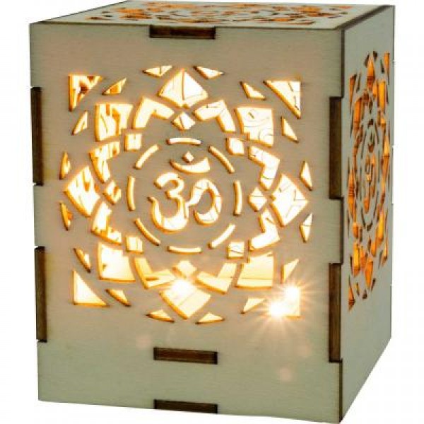 Wooden Cutout Lamp: OM