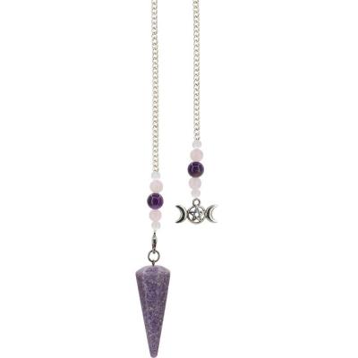 Lépidolite Triple Lune Pendule Lépidolite Triple Lune Pendule