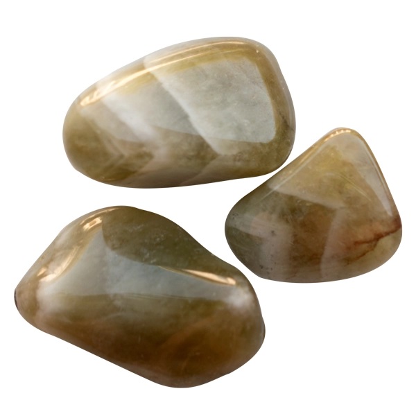 Chevron Prasiolite, Tumbled Chevron Prasiolite, Tumbled