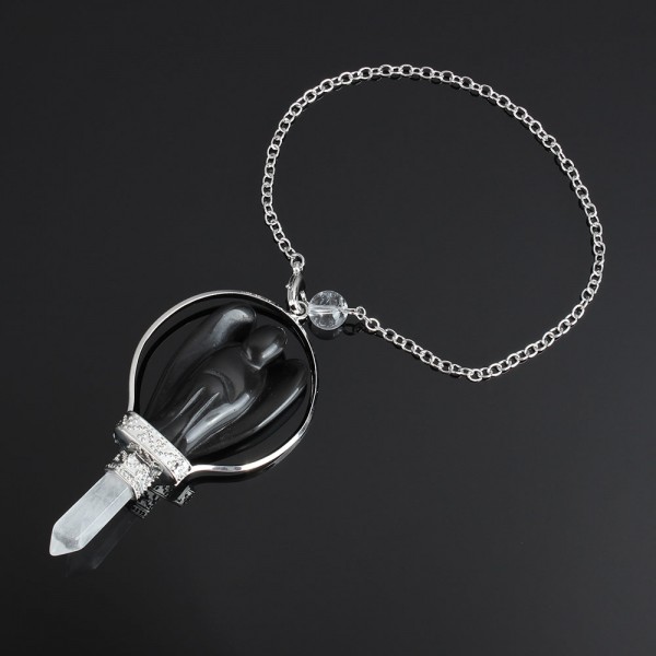 Angel Pendulum: Black Agate