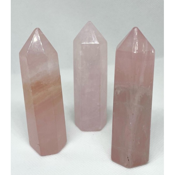 Point debout en quartz rose