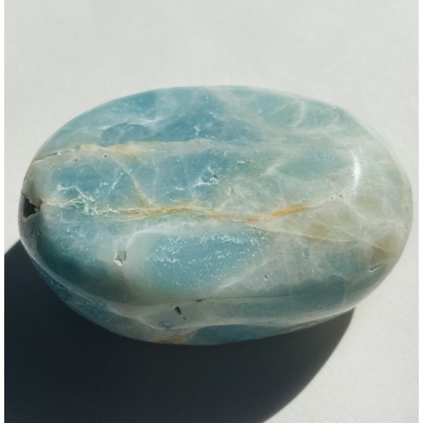 Caribbean Blue Calcite Palm Stone A