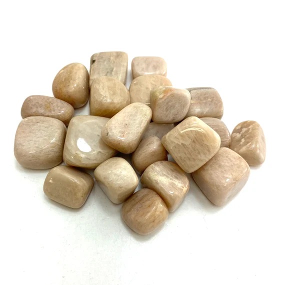 Pierre de lune, Crème, Tumbled Pierre de lune, Crème, Tumbled