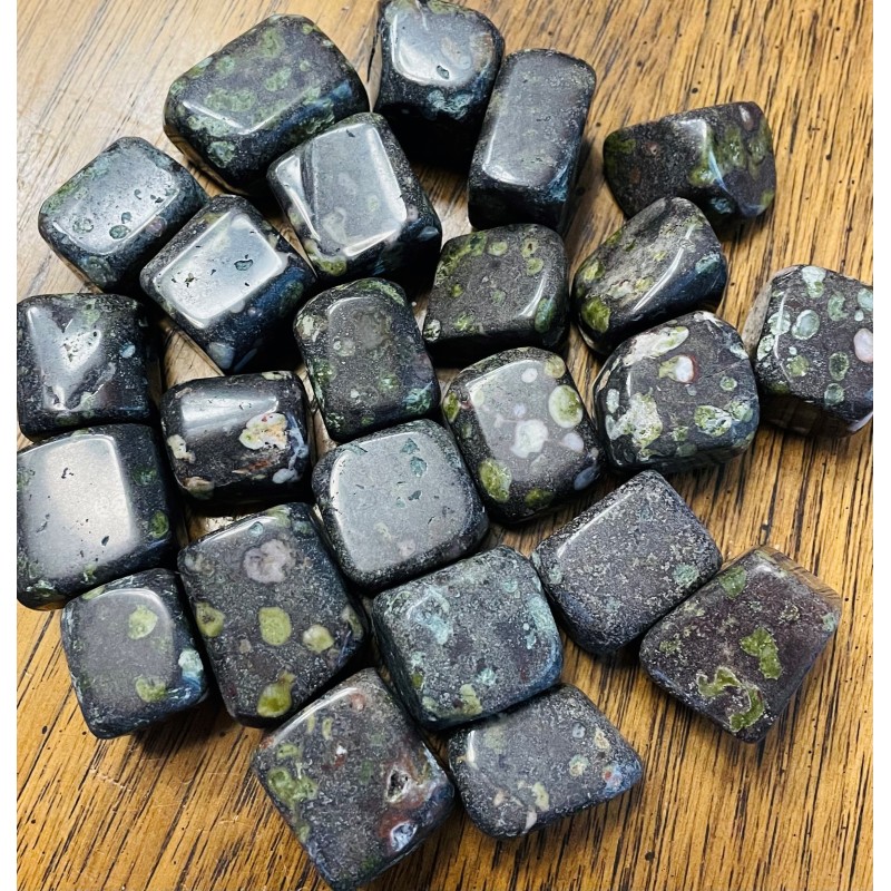 Epidote, Dark, Tumbled Epidote, Dark, Tumbled