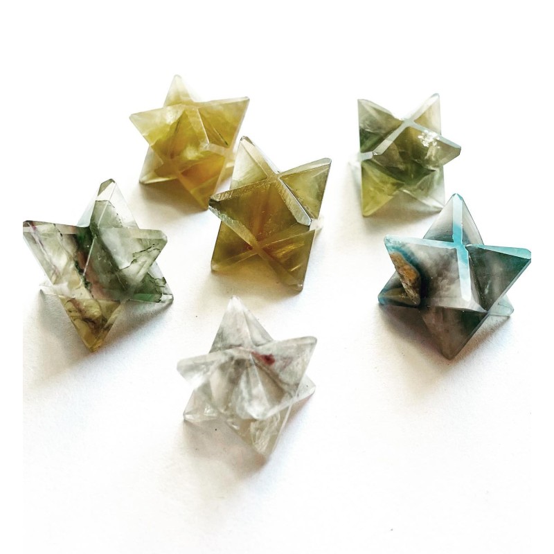 Arc-en-ciel Fluorite Merkaba Star Arc-en-ciel Fluorite Merkaba Star