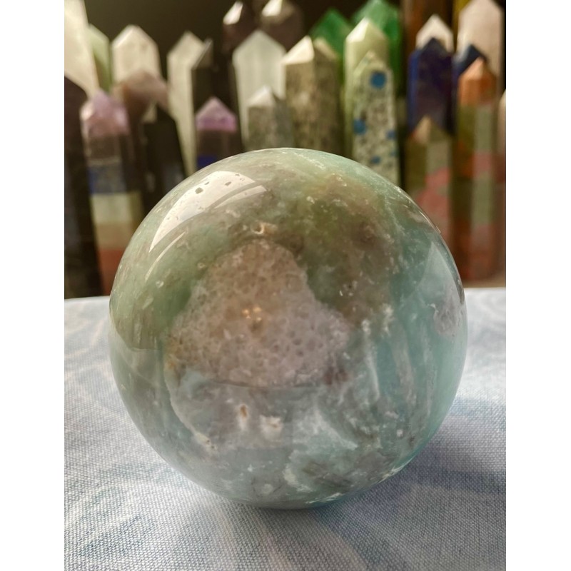 Carribean Blue Calcite Sphere, B Carribean Blue Calcite Sphere, B