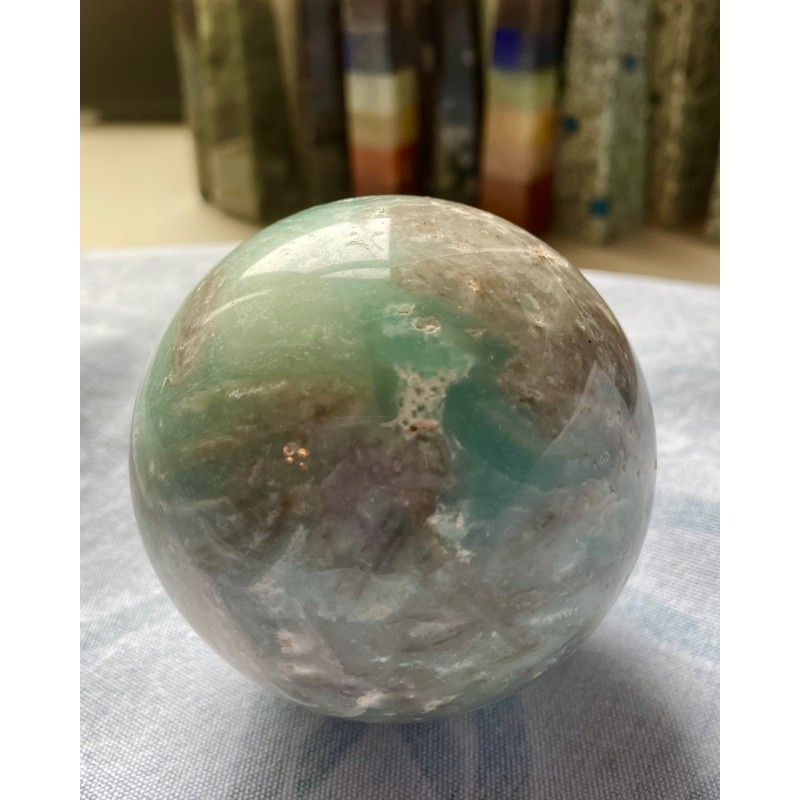Carribean Blue Calcite Sphere, B Carribean Blue Calcite Sphere, B
