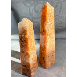 Peachy Orange Moonstone Obelisks