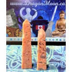 Peachy Orange Moonstone Obelisks