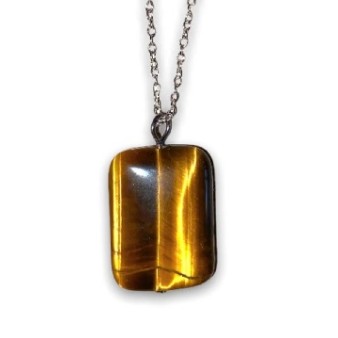 Tiger Eye Pendant, Square Tiger Eye Pendant, Square