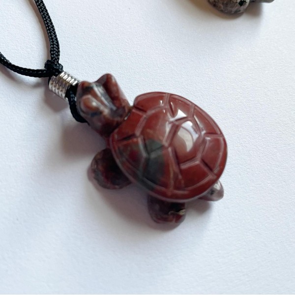 Love Our Earth Turtle Necklace - Brecciated Jasper