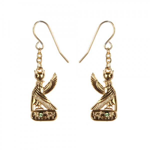 Horus Earrings, Gold-tone