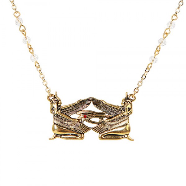 Goddess Isis Necklace, Gold-tone