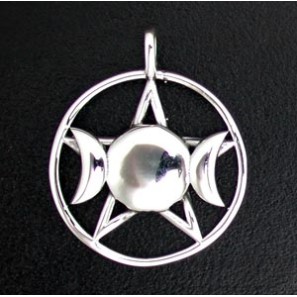 Pendentif Triple Moon Pentagram, Argent Sterling