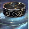 Celtic Knot & Black Enamel Ring, Stainless Steel