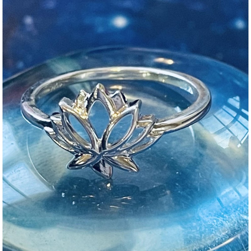 Bague de fleur de lotus délicat, Sterling Bague de fleur de lotus délicat, Sterling