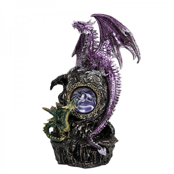 Dragon Lighted Orb Statue