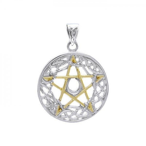 Two Tone Celtic Pentacle, Sterling