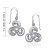 Dragon Trinity Earrings, Sterling