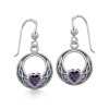 Boucles d’oreilles Celtic Heart, Améthyste Boucles d’oreilles Celtic Heart, Améthyste