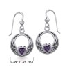 Boucles d’oreilles Celtic Heart, Améthyste Boucles d’oreilles Celtic Heart, Améthyste