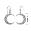 Celtic Crescent Moon Earrings, Sterling Celtic Crescent Moon Earrings, Sterling