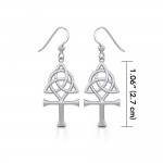 Triquetra Ankh Earrings, Sterling