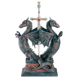 Double Dragon Letter Opener Statue