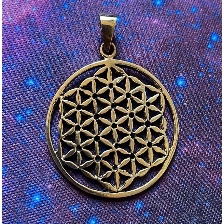 Flower Of Life Pendant, Bronze