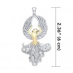 Majestic Phoenix Pendant, Silver and Gold
