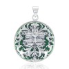 Green Man Pendant, Green Enamel & Sterling Silver Green Man Pendant, Green Enamel & Sterling Silver